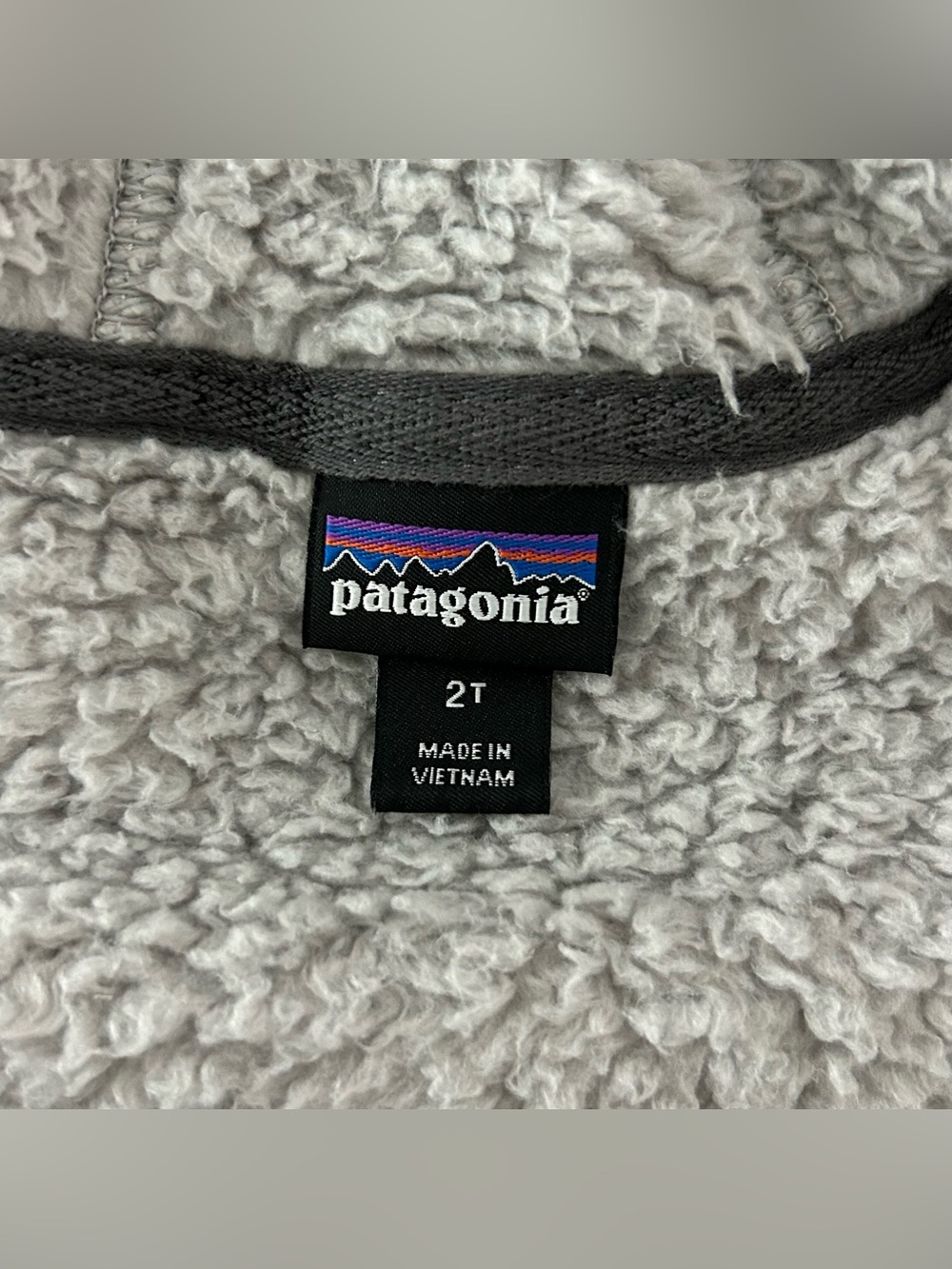 Patagonia Baby Furry Friends Hooded Fleece Jacket Gray Full Zip Ears Toddler 2T - Picture 5 of 8